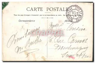 Lourdes — Góra w momencie Aparycji w 1858 — Pięćdziesięciolecie (dokładna reprodukcja) — N°39 — Wydawca CLASSE — Rewers