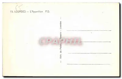 Lourdes — L'Apparizione — Edit. del Palazzo del Rosario — Verso