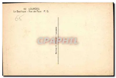 Bazylika w Lourdes — Widok z przodu — Wydawnictwo P. DOUCET - Lourdes — Rewers