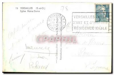 Kościół Najświętszej Maryi Panny — Versailles (S.-et-O.) — Éditions d'Art et d'Histoire — Rewers