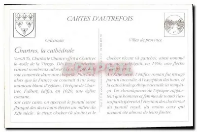 Chartres — Plac Chatelet i Katedra — Ch. Foncault, wyd. Drex — Rewers