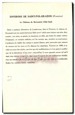 Zamek Kerouzéré — okolice Saint-Pol-de-Léon (Finistère) — Kolekcja Solution Pautaubege — Rewers