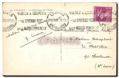 Pałac Rozmarynki — Lourdes — Wydawnictwo Pałacu Rozmarynki, nr 99 — Rewers