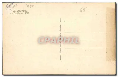 Bazylika w Lourdes — Wydawca Doucas, nr 65 — Rewers