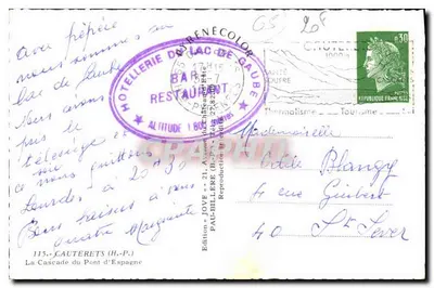 La Cascade du Pont d'Espagne — Wydawnictwo Jove — n° 115 — Rewers