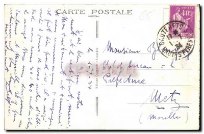 Cauterets — Skoczek Pont d'Espagne — Wydawnictwo Quenault-Lourdes, nr 196 — Rewers