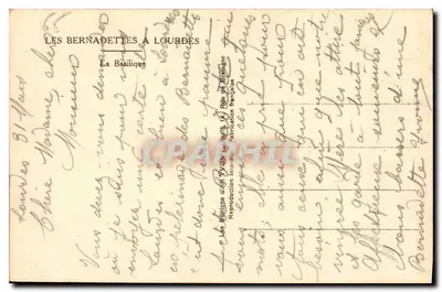 La Basílica de Lourdes — Las Bernardetas — Ediciones de Arte de Brignais — Reverso
