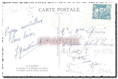 Lourdes — Bazylika i Góra Kalwarii — Wydawnictwo Palais du Théâtre — Rewers