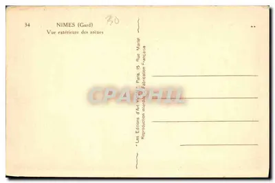 Nîmes (Gard) — Vista esterna delle arene — Le Éditions d'Art Marcel, Parigi — Verso
