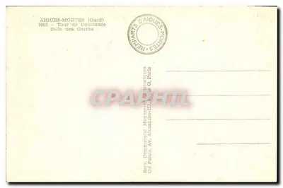 एग्व-मोर्ट (गार्ड) — कॉन्स्टेंस के टॉवर, गार्ड के सालन — एडिटर: सर्व. कॉमर्शियल मॉनुमेंट हिस्टोरिक्स, पेरिस — पीछे