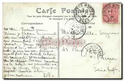 Aigues-Mortes — A Porta da Gardette e a Torre de Constance — ND Phot — Verso