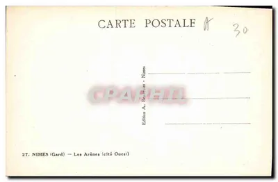 Nîmes — Les Arènes (côté Ouest) — Édition A. Beaulieu - Nîmes — Verso