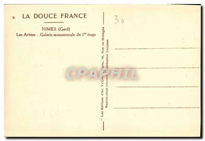 Les Arènes - Galerie monumentale du 1er étage — Nîmes (Gard) — Éditions d'Art YVON, Paris — Rewers