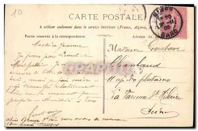 Nîmes - Pomnik Antonio — Guende fot. Marseille 1055 — Rewers