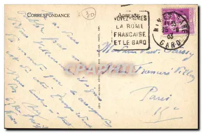 Nîmes — Tuin van de Fontaine, uitzicht genomen vanuit het binnenste van de grot — N° 202 — Achterkant