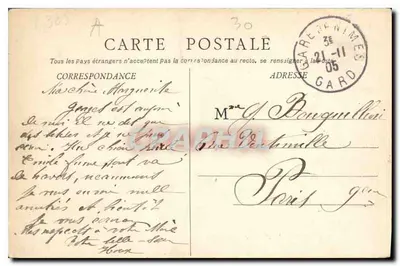 Nîmes — La Fontaine (Zestaw) — B. F. Hachette-Sacré — Rewers