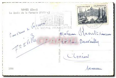 Tuin van de Fontaine — Nîmes (Gard) — Uitgave Rella, n° 2588 — Achterkant
