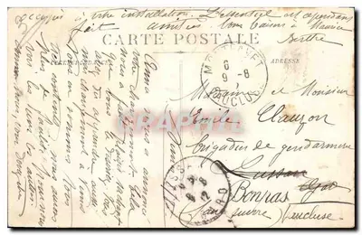 Stara pocztówka Nîmes — ogólny widok fontanny — Rewers