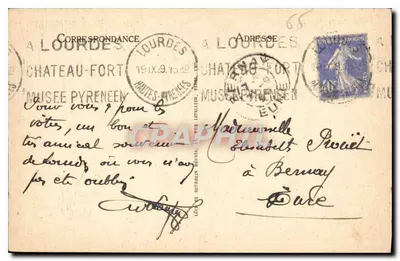 Lourdes — Najświętsza Panna z Koroną — LL. 264 — Model należący do Statuy Religijnej, 64 rue Bonaparte, Paryż — Rewers