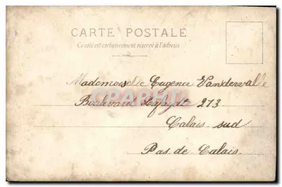 Dernytes, G. Klin — Vista de um castelo cercado de pinheiros — Carte postale ancienne — Verso