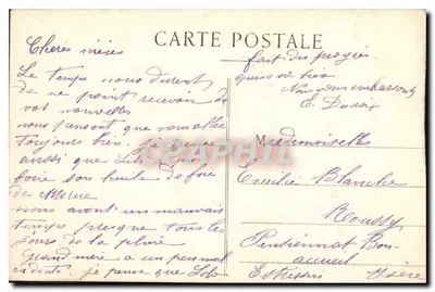 Lyon - Antica Chiesa della Vergine di Fourvière — Statua dell'Immacolata Concezione eretta il 8 dicembre 1852 (altezza 5 m 60) — n° 3416 — Verso
