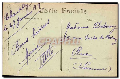Zamek w Chantilly — Widok z Vertugadin — ND. Fot. — Rewers