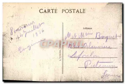 Arredores de CHANTILLY — Castelo da Rainha Branca — Editor A. ROUBIER, VERSAILLES, n° 138 — Verso