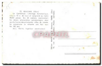 Katedra w Beauvais — Astronomiczny zegar — Wydawnictwo MAGE — Rewers