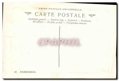 Zamek Pierrefonds — widok z północy — Union Postale Universelle, n° 43 — Rewers