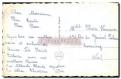Jovem mulher sorridente — retrato — St-Catherine, Paris, n° 5878 — Verso