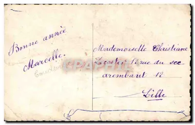 Mulher jovem sorridente — com buquê — editor Noyer n°359 — Verso