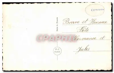 Młoda kobieta uśmiechnięta — z bukietem — P-C PARIS 3941 — Rewers