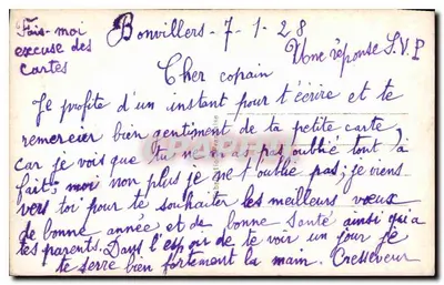 Homem com capa segurando um buquê — Boa Ano — 1732 — Verso