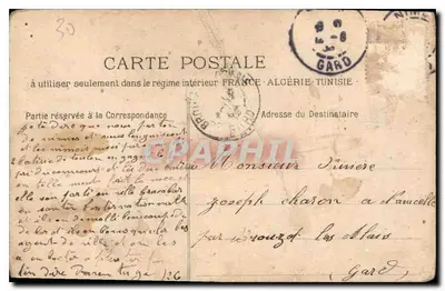 Nîmes - Wieża Magne — Phototyp. E. Lacour — Marsylia, nr 175 — Rewers