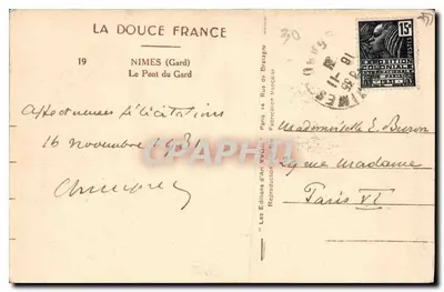 Pont du Gard — Rzymski most wodospadowy nad rzeką Gard — Éditions d'Art Nycz — Rewers