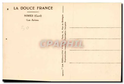 Les Arènes — Nîmes (Gard) — Wydawnictwo Sztuki VVG, Paryż — Rewers