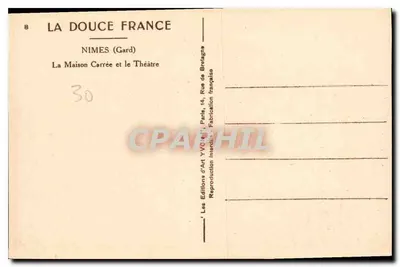 Nîmes (Gard) — La Maison Carrée et le Théâtre — Les Éditions d'Art YWC, Paris — Rewers