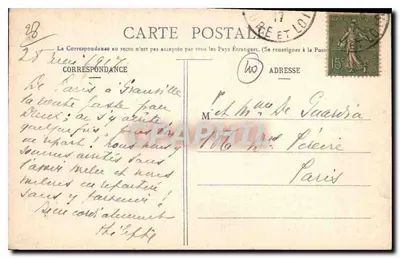 Dreux visto de cima — Hotel de Ville, Igreja de São Pedro, Hotel da Caixa de Epargne — M. Durelle, editor — Verso
