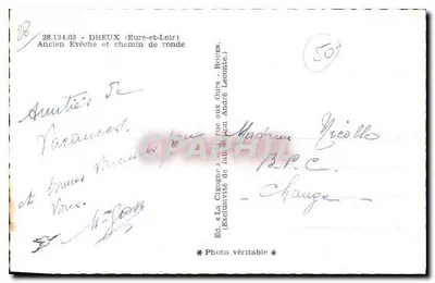 Dreux (Eure-et-Loir) — Antigo Bispo e caminho de ronda — Ed. A Cegonha — Verso
