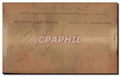 Retrato de una pareja — época 1910 — Tarjeta postal francesa — Reverso