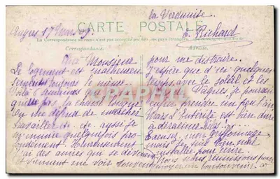 Wodospad w górskim kanionie — widok z Pâquis — wydawca nieznany, numer serii nieczytelny — Rewers