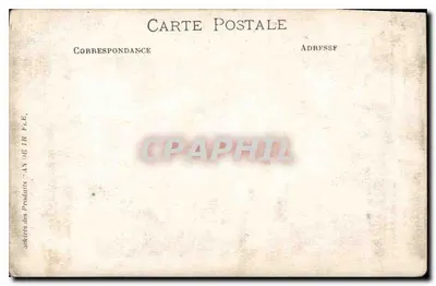 Homem com capa e fez — diante de rochedos e grade — Sociedade dos Produtos F.L.E. — Verso