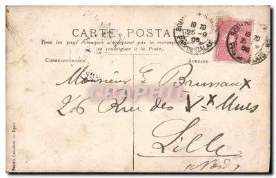 Boulogne-sur-Mer — G. Gelerie — carta postal datada 1920 — Verso