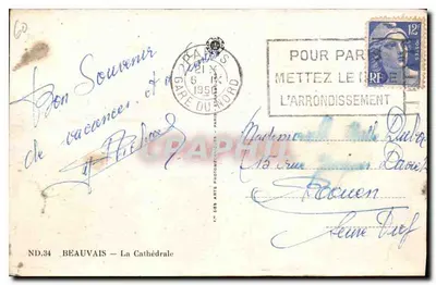 Beauvais — De Kathedraal — ND.34 — Fotograaf van de Kunsten — Achterkant