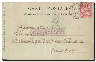 Castelo de Chantilly — A Porta Saint-Denis e as Estabecidas — Editor ND Phot — Verso