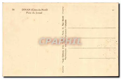 Puerta de Jerusalén — Dinan (Côte-d'Or) — Éditions d'Art Yvon, París — Reverso