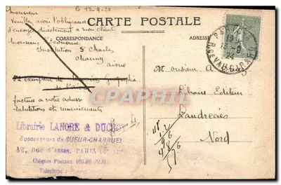 Quarto da Imperatriz em Compiègne (Oise) — Série 'Os Castelos da França' — Editor não identificado — Verso