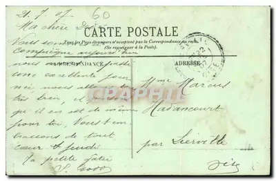Compiègne — Zamek — Pokój sypialny Marie-Antoinetty — LL. — Rewers