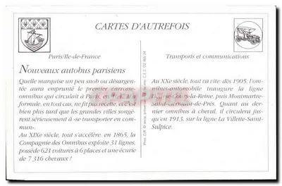 Nowe autobusy paryskie — Compagnie des Omnibus — n° 73 — Rewers