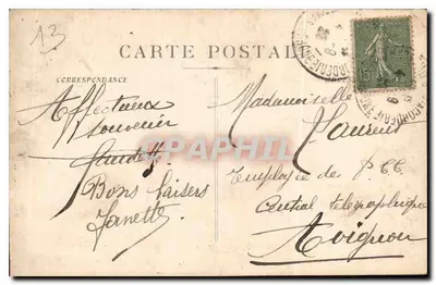 Fontaine Cantini — Marselha — Edição das Nouvelles Galeries, n° 90 — Verso